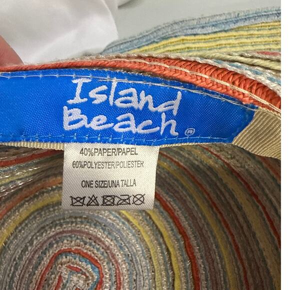 Island Beach Sunhat  Size OS in Cream and Pastels - Picture 6 of 6